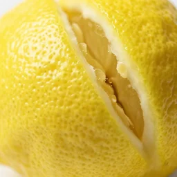 high - res closeup macro photography om a lemon, lemon peel