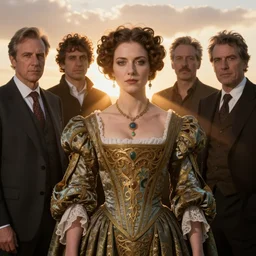 professional photography of a beautiful english female, renaissance, art nouveau, sunset, god rays, by edward robert hughes, annie leibovitz and steve mccurry, david lazar, jimmy nelsson