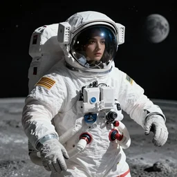 An astronaut on the moon, beautiful 8k digital art, vibrant colours