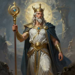 A detailed and realistic painting of the god of time with 8k resolution, in the artistic style of fantasy art