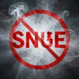 smoke, red words, circle with line through it