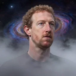space foggy mark zuckerberg!! sucks out the energy of galaxies to create a metaverse, nebulae, galaxies, figure e, soft light, realism, maximum detail, high quality, good elaboration of style, depth of field, focus, a picture of classicism and abstractionism