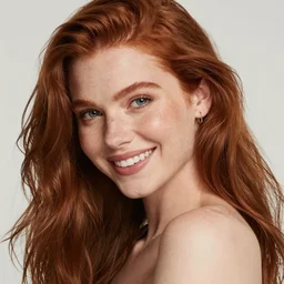 a close - up of a very sexy, beautiful and attractive smiling ginger girl