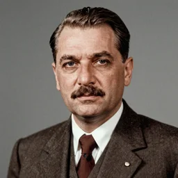 color photo of Josip Broz Tito, cinestill 800t, heavy grain, high quality, criterion collection