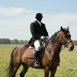 a headless man on a horse