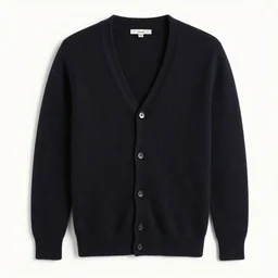 product shot of a J crew cashmere v-neck cardigan black sweater from the august collection