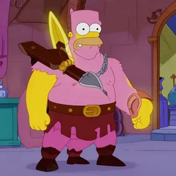 movie still from Kratos in the Simpsons