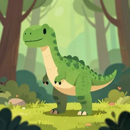 an illustration of a dinosaur k 5. 0 0 0 in the woods, trending on artstation, central composition, very cartoon, shape focus, high detailed, by anton fadeev