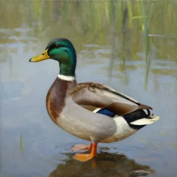 a duck on the prowl oil painting boris indrikov
