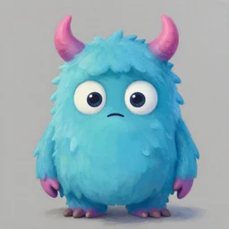 painting of a sad cute little monster, trending on artstation, by john kenn mortensen