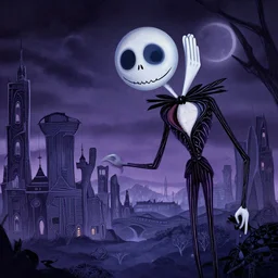 a night landscape background, day of the tentacle, eyvind earle, m c escher, nightmare before christmas