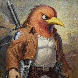 big-bird as a Titan from Attack on Titan oil on canvas intricate portrait 8k highly professionally detailed HDR CGsociety