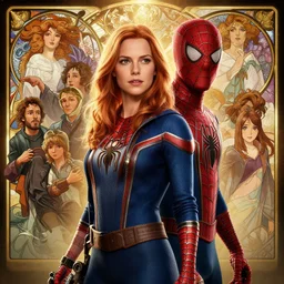 highly detailed portrait of mary jane watson and peter parker, stephen bliss, unreal engine, fantasy art by greg rutkowski, loish, rhads, ferdinand knab, makoto shinkai and lois van baarle, ilya kuvshinov, rossdraws, tom bagshaw, alphonse mucha, global illumination, radiant light, detailed and intricate environment