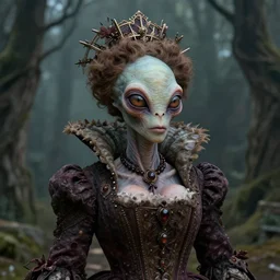 realistic unknown alien victorian queen witch civilization portrait detailed 8 k