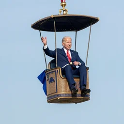 Joe Biden flying the magic carpet