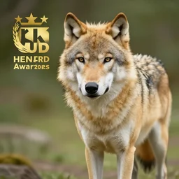 professional photograph of a light brown and cream wolf, high quality, hd, 8 k, 4 k, magnificent, award - winning, nature, nature photography, awe - inspiring, highly detailed, amazing