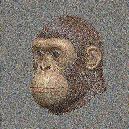 Once ape head, rotated left 25 degrees clockwise from himself. 3d model