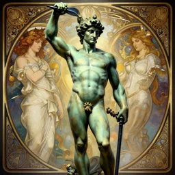 symmetry!! portrait of perseus, greek mythology, ancient greece, intricate, elegant, highly detailed, dynamic lighting, digital art, digital painting, artstation, concept art, sharp focus, illustration, art by artgerm and greg rutkowski and alphonse mucha, 8 k