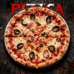 bloody pizza metal album art cover
