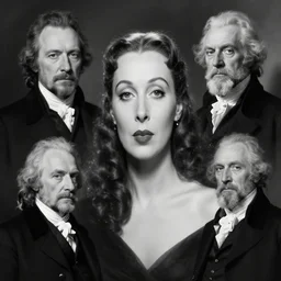 Portrait of Greta Garbo by Ferdinand Keller and Arnold Böcklin and Jean-Auguste-Dominique Ingres and Michael Whelan and Albert Bierstadt, black and white, moody atmosphere, cinematic atmospheric, artstation, high definition