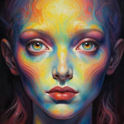 close up sci - fi cosmic horror art eric wareheim eyes, rainbow skin, intricate, elegant, highly detailed, centered, digital painting, concept art, smooth, sharp focus, illustration, artgerm, tomasz alen kopera, peter mohrbacher, donato giancola, joseph christian leyendecker, wlop, frank frazetta