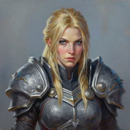 Portrait of Eir Stegalkin from Guild Wars 2, Acrylic painting, realistic, trending on artstation, artstationHD, artstationHQ, UHD 8k