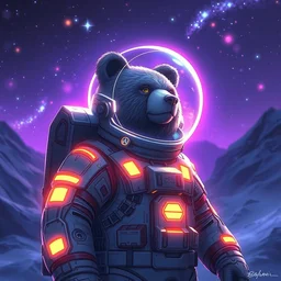a bear in an astronaut suit, bioluminecant light, concept, sketch art, by feng zhu alena aenami artworks in 4 k beeple, by thomas kinkade heartstone overwatch blizzard 3 d rtx hdr
