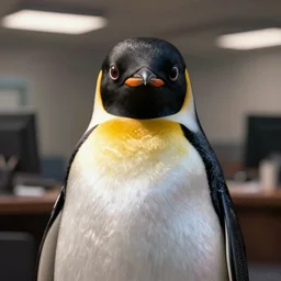 Office penguin portrait by artgerm, WLOP