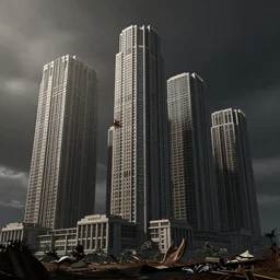 Brutalist architecture buildings, octane render, artstation trending, horror scene, highly detailded