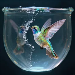 islife tearing reflecting hummingbird submerged transparent crystallidigitalart