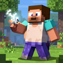 Dream wearing a mask playing minecraft, obese, fanart