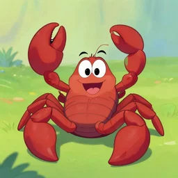 cartoon scorpion, adorable, disney style, happy