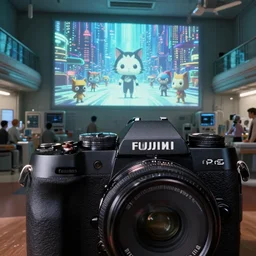 fuji 5 0 r, 3 5 mm, seinen manga ; closeup akira film still of busy medical bay interior with window view ; in the background projection of beautiful matrix film stil of funko pop cat scene in style of 1 9 9 0 frontier in closeup porcelain photography magazine architectural studio edition, highly detailed, cinematic lighting, 8 k