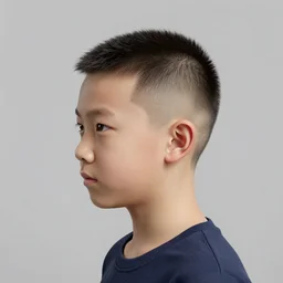 3 d render of a chinese boy buzz cut