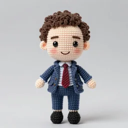 Product image of a crochet doll looking like Carl Bildt, High resolution