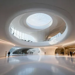 futuristic museum, harmony, elegant, photorealistic, epic, high detailed, by zaha hadid
