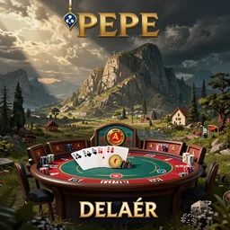 pepe casino delaer, gambling, casino, detalied, artstation