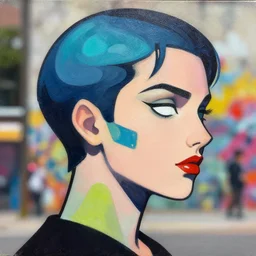 greg manchess close up biorama of cyber beauty manga character, medium shot, asymmetrical, profile picture, organic painting, sunny day, matte painting, bold shapes, hard edges, street art, trending on artstation, bokeh, by huang guangjian and gil elvgren and sachin teng