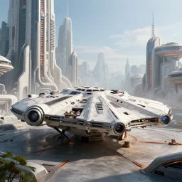 an art deco brutalist futuristic scifi spacestation city millenium falcon, high dynamic range, ilm, beeple, star citizen halo, mass effect, bladerunner, Elysium, Stephane martiniere