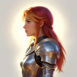 side - profile painted portrait, imogen poots as a paladin, bright backlit, key lighting, smooth, gaudy colors, maya render, octane render aesthetic, dota matte painting concept art, official fanart behance hd artstation by jesper ejsing, by rhads and makoto shinkai and lois van baarle and ilya kuvshinov