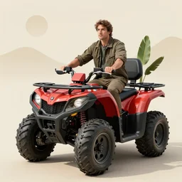 a guy on an all-terrain vehicle, renaissance composition