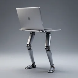 a laptop which has human legs, anatomically correct, 8 k, studio lightning, ultra realistic