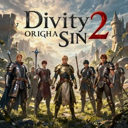 box art divinity original sin 2 text, 8 k detailed digital art masterpiece