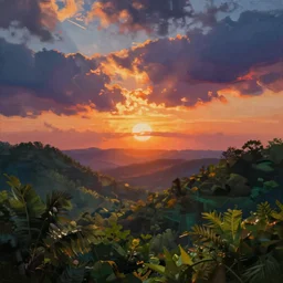 painting of a beautiful sunsets with lush colors