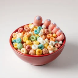 toenail cereal, a bowl of cereal made entirely of toenails