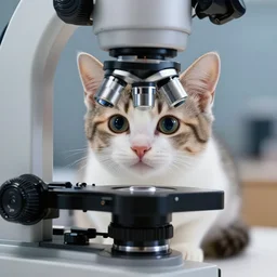 electron microscope image of an adorable kitten