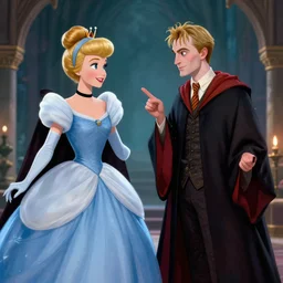 Voldemort vs Cinderella, digital art, trending on artstation, HDR, nicely detailed