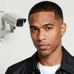 a highly detailed beautiful portrait of anthony kiedis as security camera, by gregory manchess, james gurney, james jean