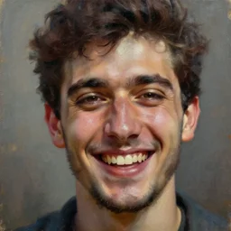 concept art of happiness, cinematic shot, oil painting by jama jurabaev, extremely detailed face, brush hard, artstation, high quality, brush stroke