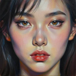 passionate lips and burning eyes of our legendary youth detailed and highly reliefed analogue collage with canvas texture in style of conteporary art, punk art, dadaism, photorealistic, expressionism, masterpiece, perfect composition, light color difference, spectacular quality, intricate oil details